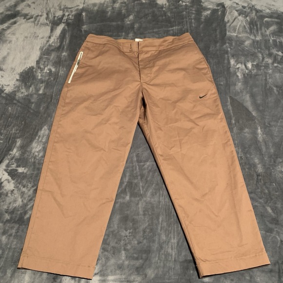 Nike Sportswear Pants‎ Mens Size 36 Brown Tan Woven Unlined Cropped  DD7032-256 - Picture 1 of 15